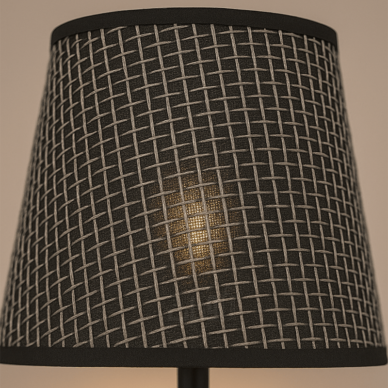 Elegant Crystal Base Table Lamp with Black Fabric Shade - Al Rugaib Furniture