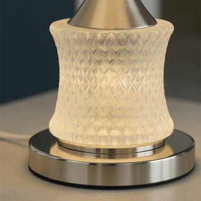 Elegant Crystal Base Table Lamp with Silver Finish - Al Rugaib Furniture