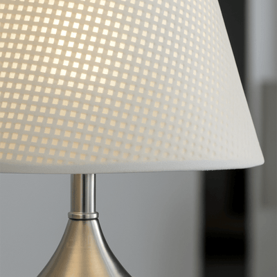 Elegant Crystal Base Table Lamp with Silver Finish - Al Rugaib Furniture