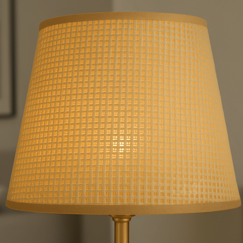 Elegant Crystal Cylinder Table Lamp with Golden Base - Al Rugaib Furniture