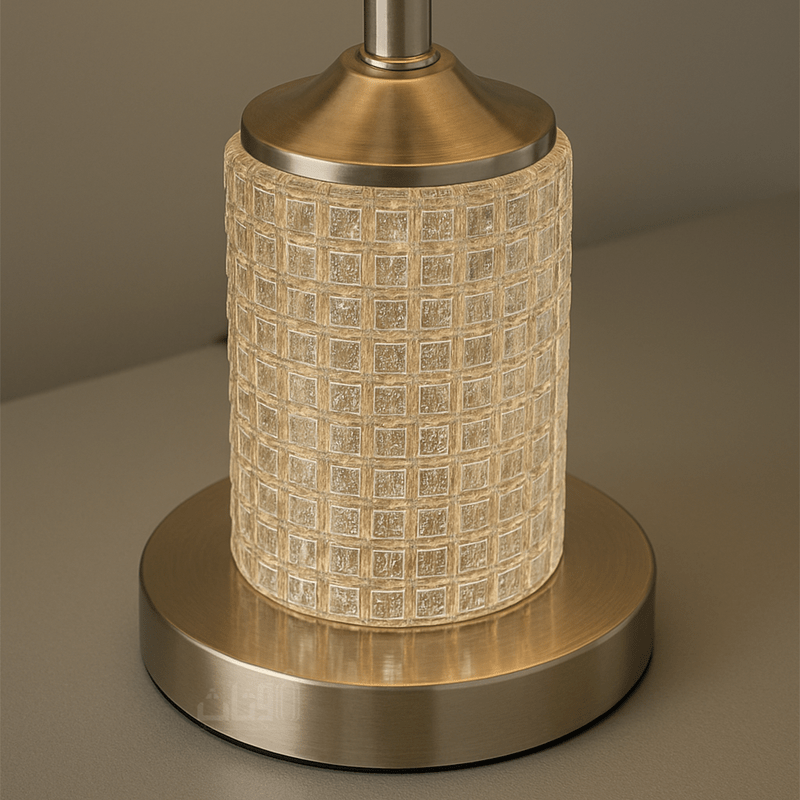Elegant Crystal Cylinder Table Lamp with Silver Base - Al Rugaib Furniture