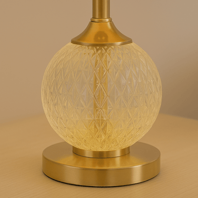 Elegant Crystal Globe Table Lamp with Golden Base - Al Rugaib Furniture