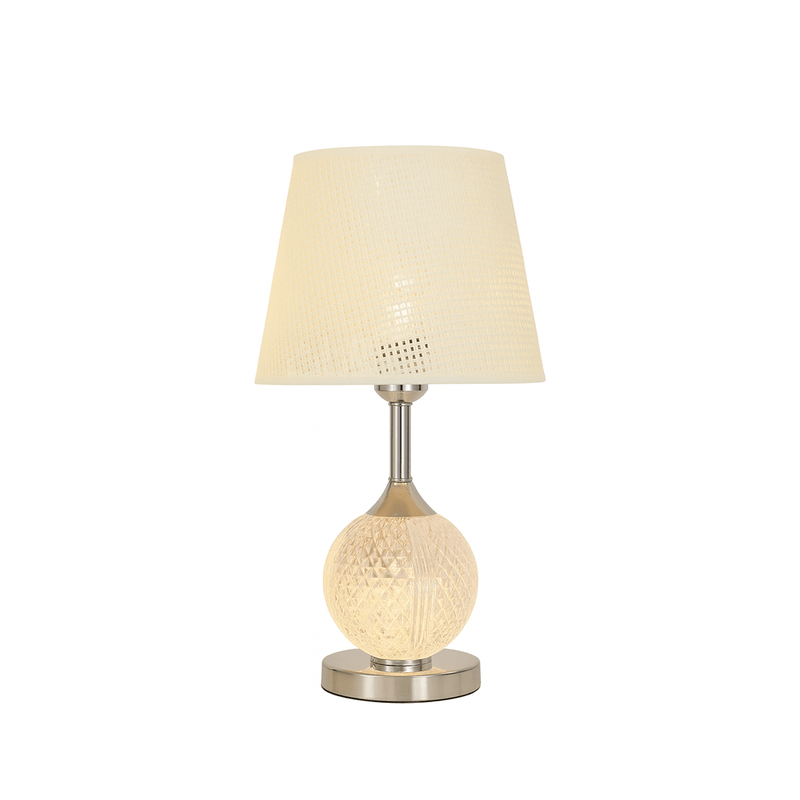Elegant Crystal Globe Table Lamp with Silver Base - Al Rugaib Furniture