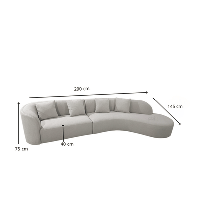 Elegant Curved Sofa - off - white - Al Rugaib Furniture