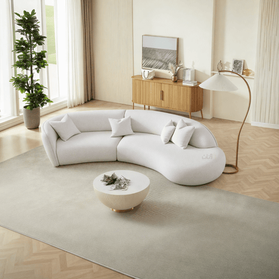 Elegant Curved Sofa - off - white - Al Rugaib Furniture