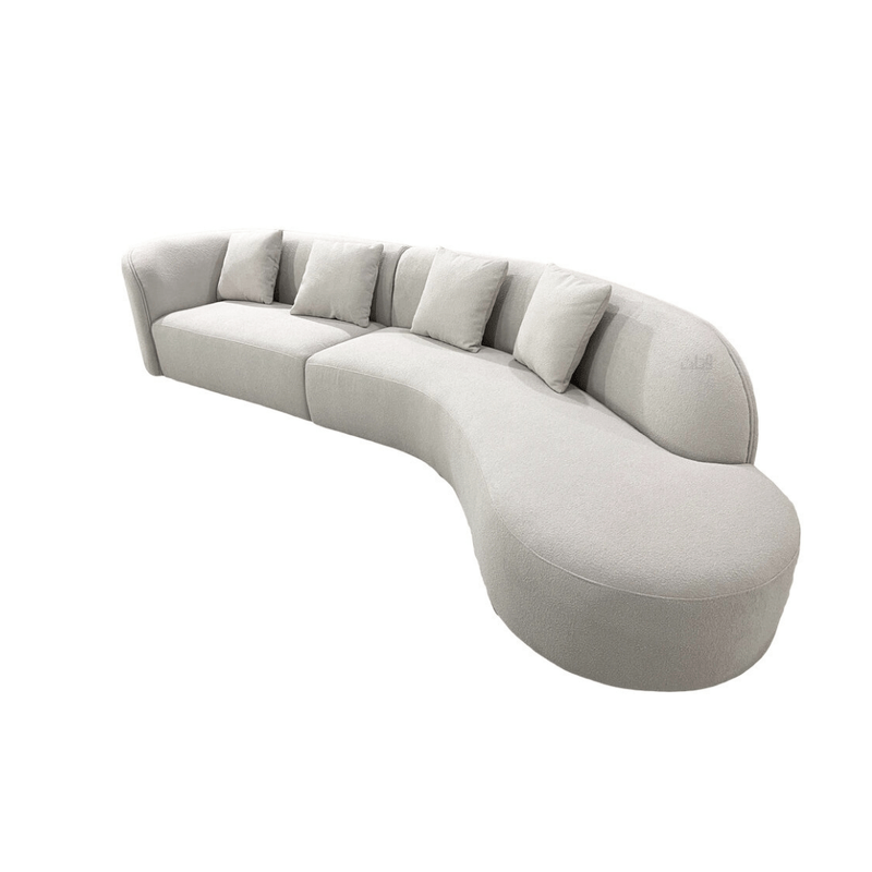 Elegant Curved Sofa - off - white - Al Rugaib Furniture
