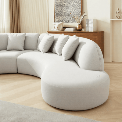 Elegant Curved Sofa - off - white - Al Rugaib Furniture