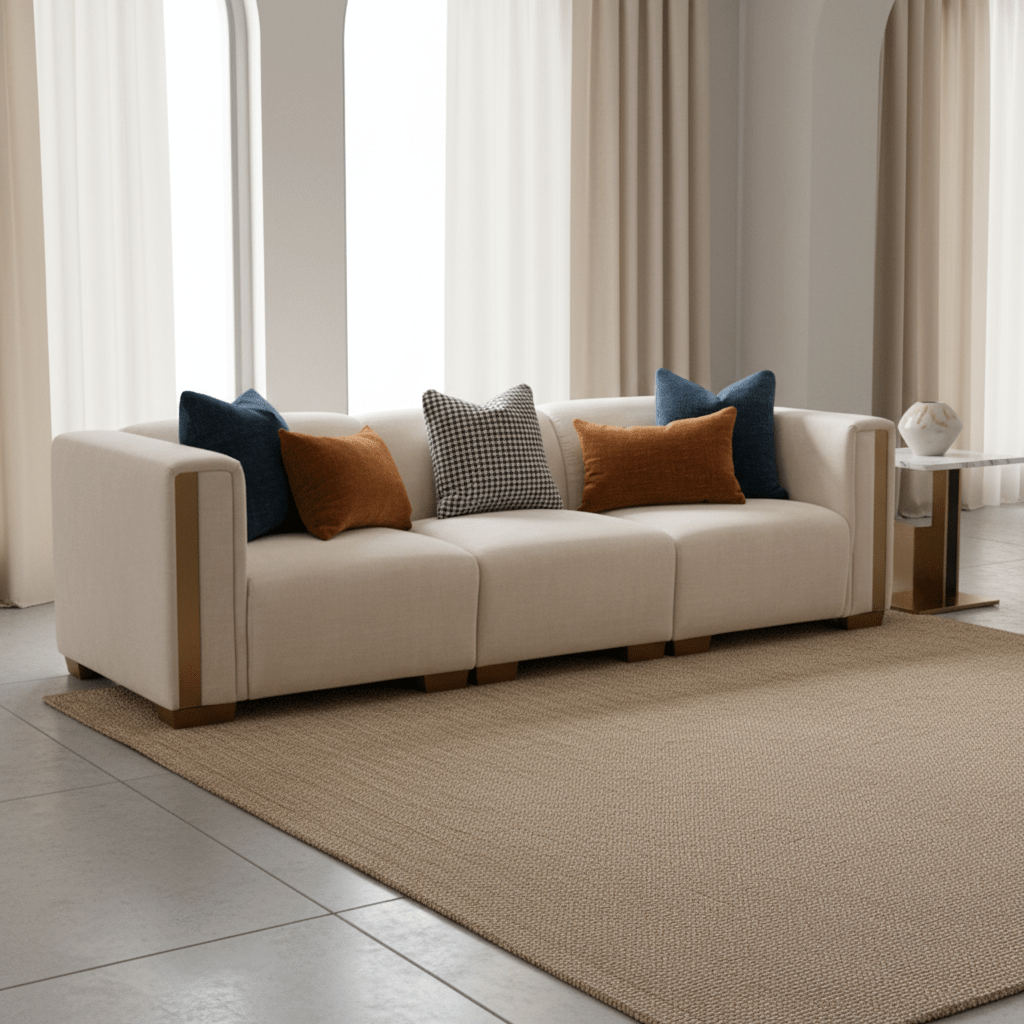 Elegant Embrace Beige Sectional - Al Rugaib Furniture