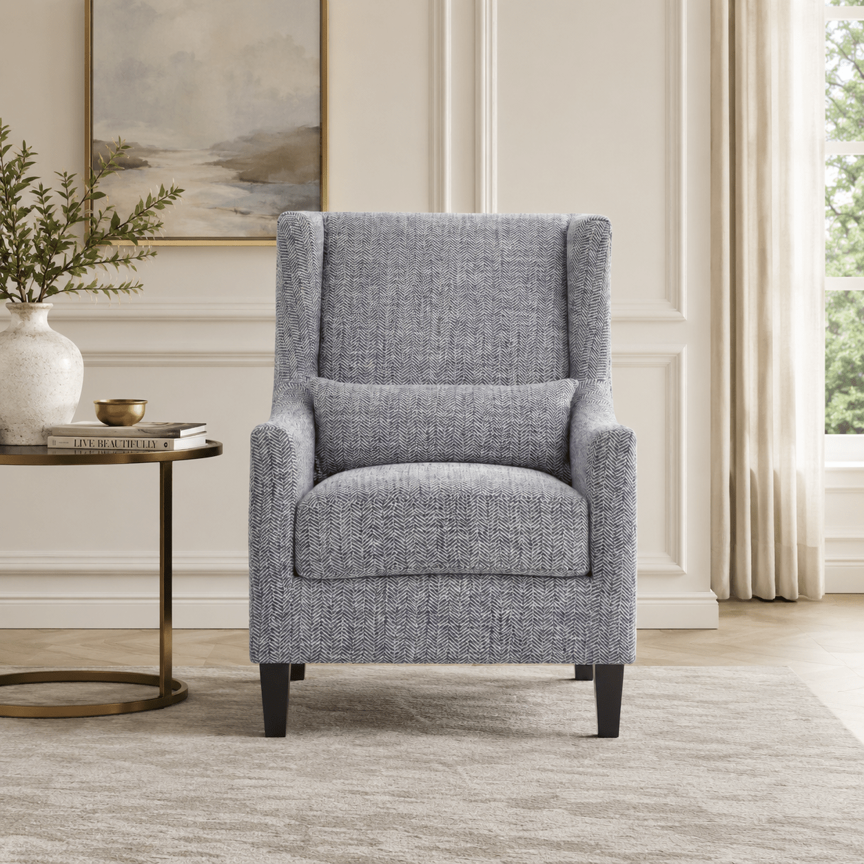 Elegant Grey Accent Chair Chairs| Roots Furniture