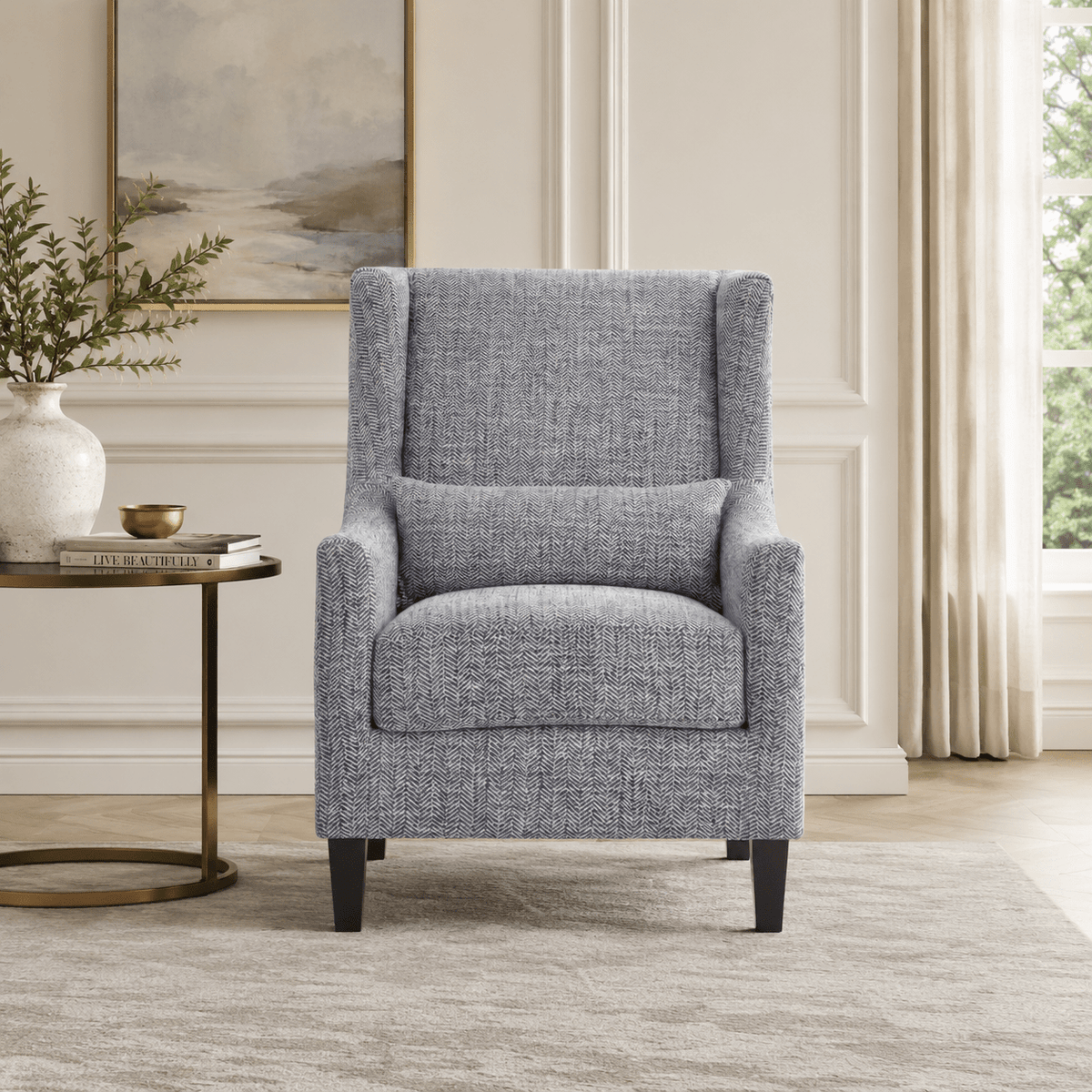 Elegant Grey Accent Chair Chairs| Roots Furniture