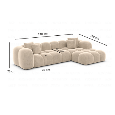 Elegant L - Shaped Sofa with Plush Upholstery – Beige - Al Rugaib Furniture