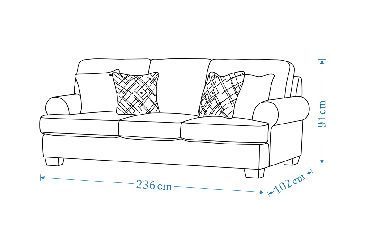 Elegant Off-White Sofa (236cm) Sofas & Loveseats| Roots Furniture