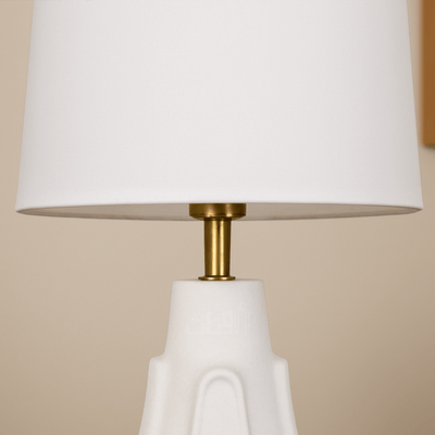 Elegant Table Lamp with White Fabric Shade - Al Rugaib Furniture