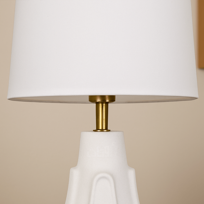 Elegant Table Lamp with White Fabric Shade - Al Rugaib Furniture