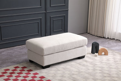 Elegant White Ottoman - Al Rugaib Furniture