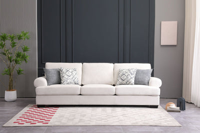 Elegant White XL Sofa - Al Rugaib Furniture