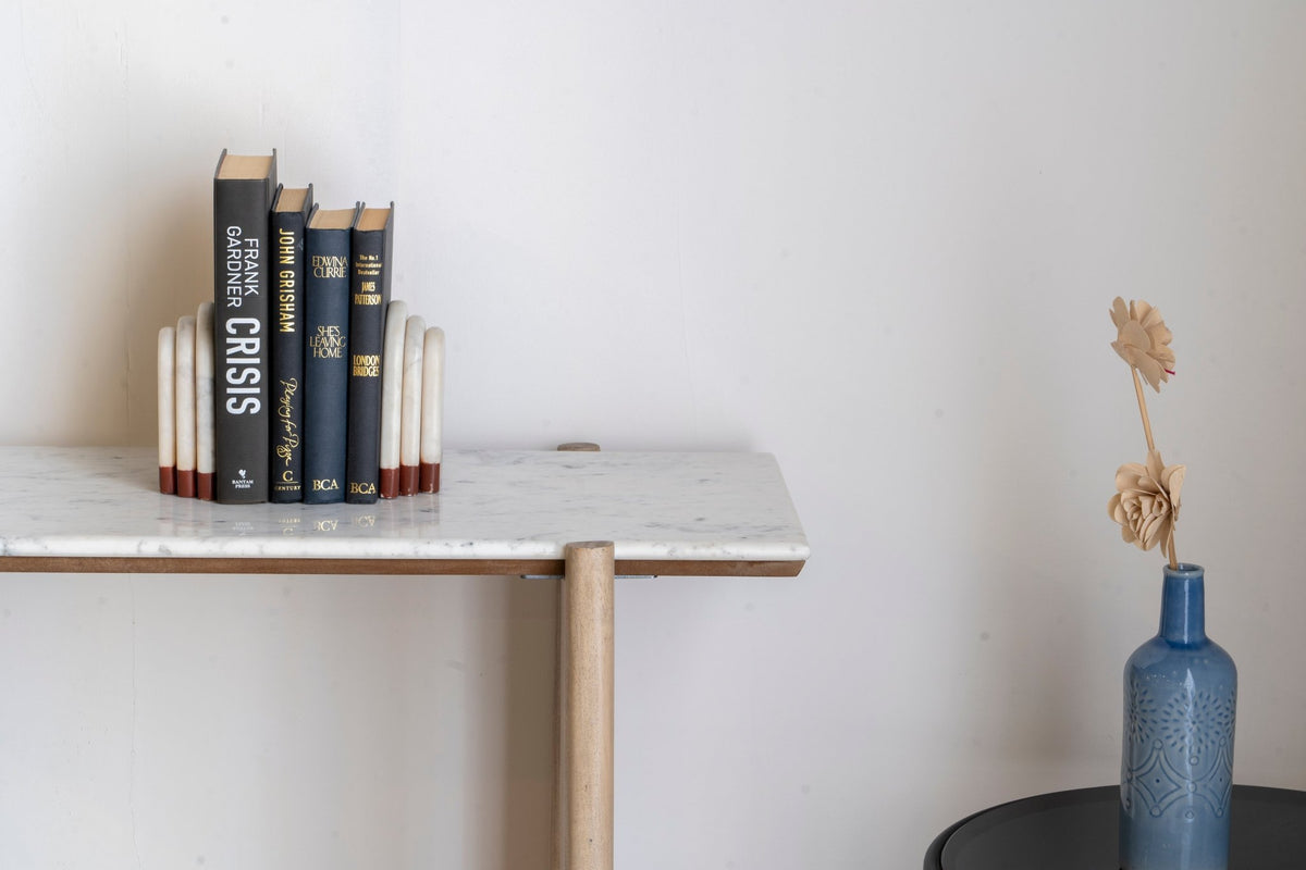 ELEN Acacia wood White Marble Console table Coffee Tables| Roots Furniture