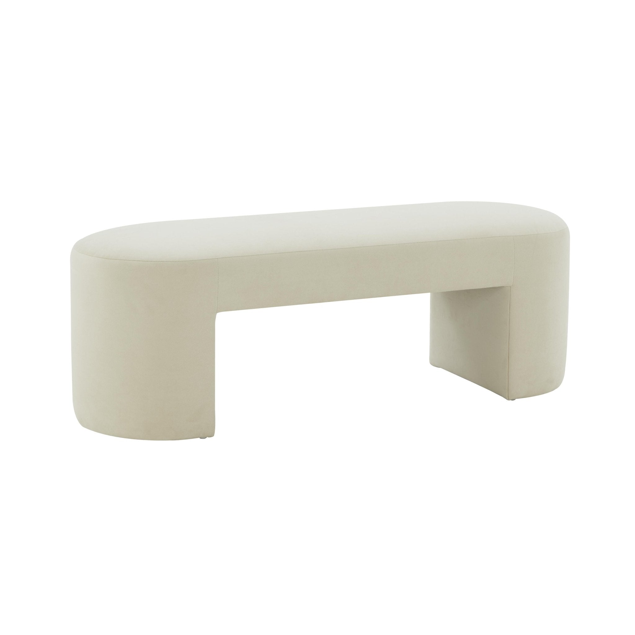 Elena Cream Velvet Bench Benches| TOV