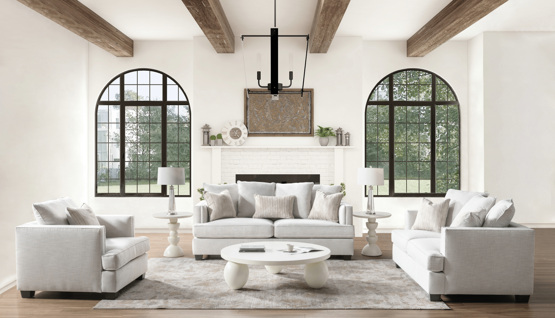 Elena Grey Sofa Set Living Room Sets| Roots Furniture