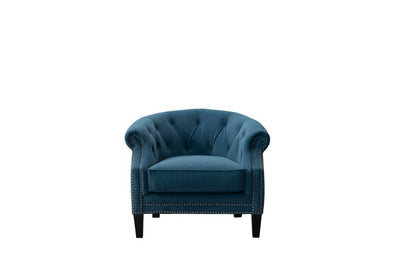 Elevated Greek Navy Blue Accent Chair - Al Rugaib Furniture