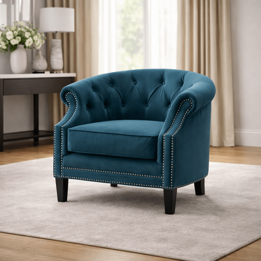 Elevated Greek Navy Blue Accent Chair Chairs| Roots Furniture