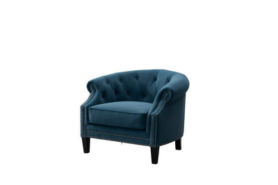 Elevated Greek Navy Blue Accent Chair - Al Rugaib Furniture