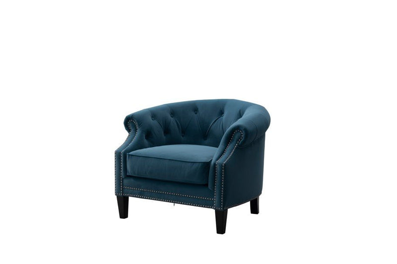 Elevated Greek Navy Blue Accent Chair - Al Rugaib Furniture