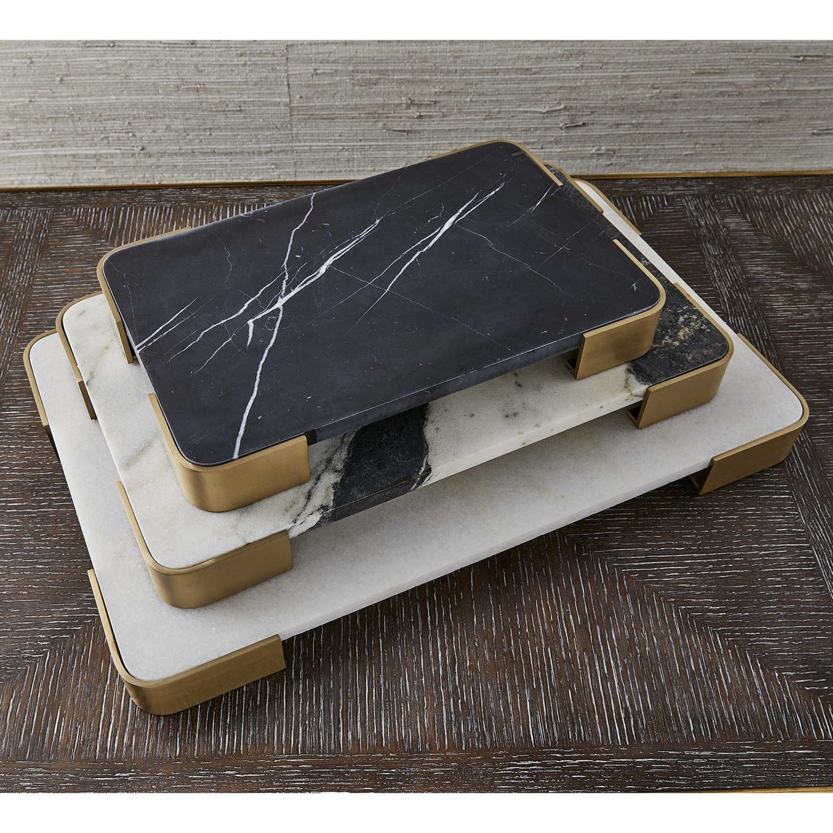 Elevated Tray/Plateau - Panda Marble Medium Tray| Uttermost