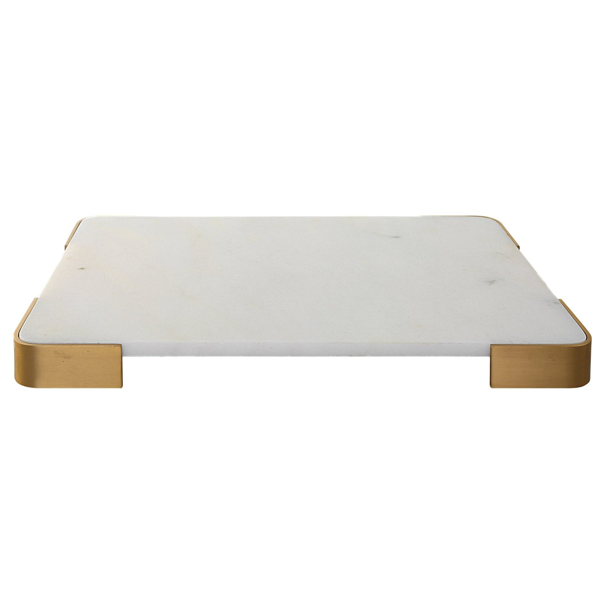 Elevated Tray/Plateau - White Marble Large Table Decors| Uttermost