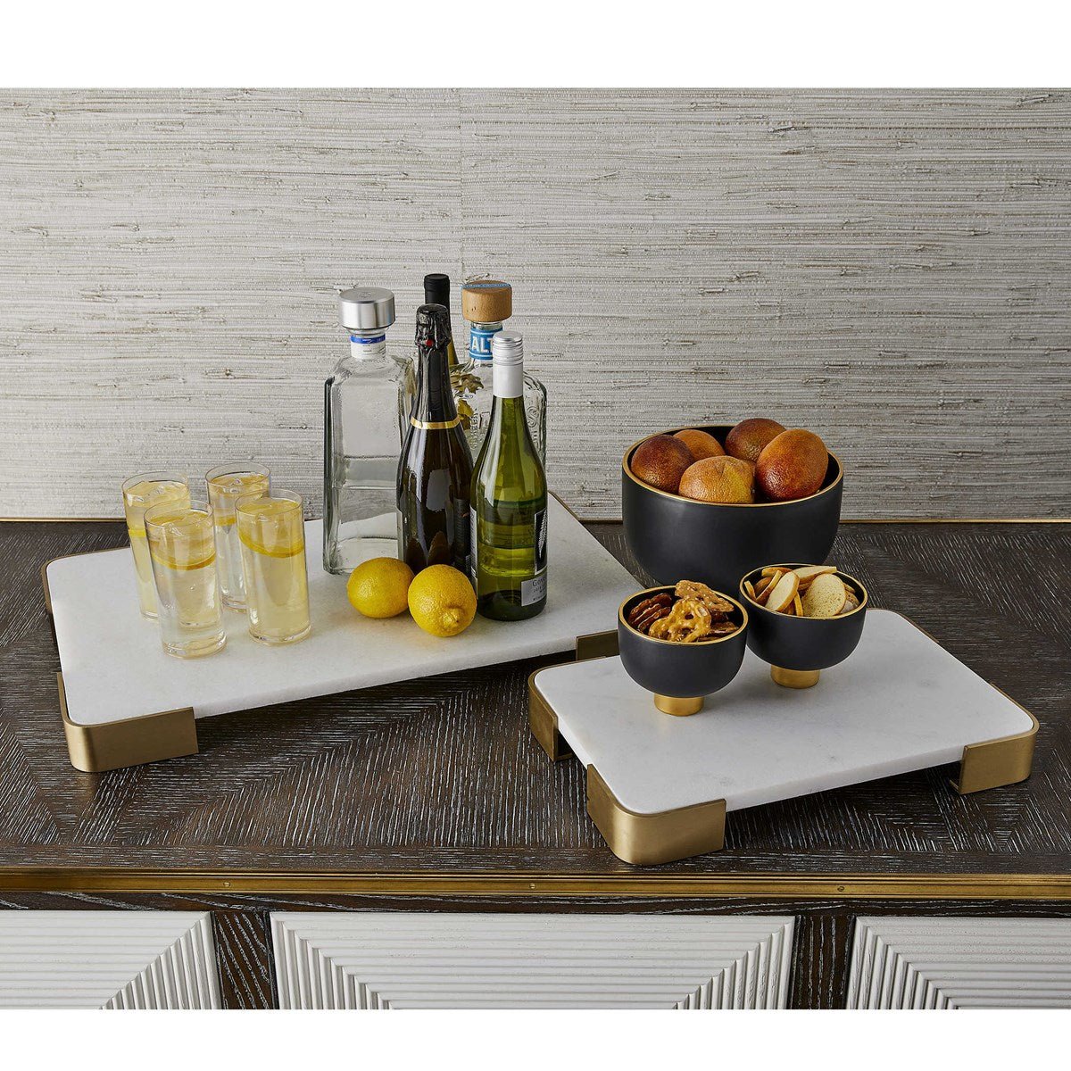 Elevated Tray/Plateau - White Marble Small Tray| Uttermost