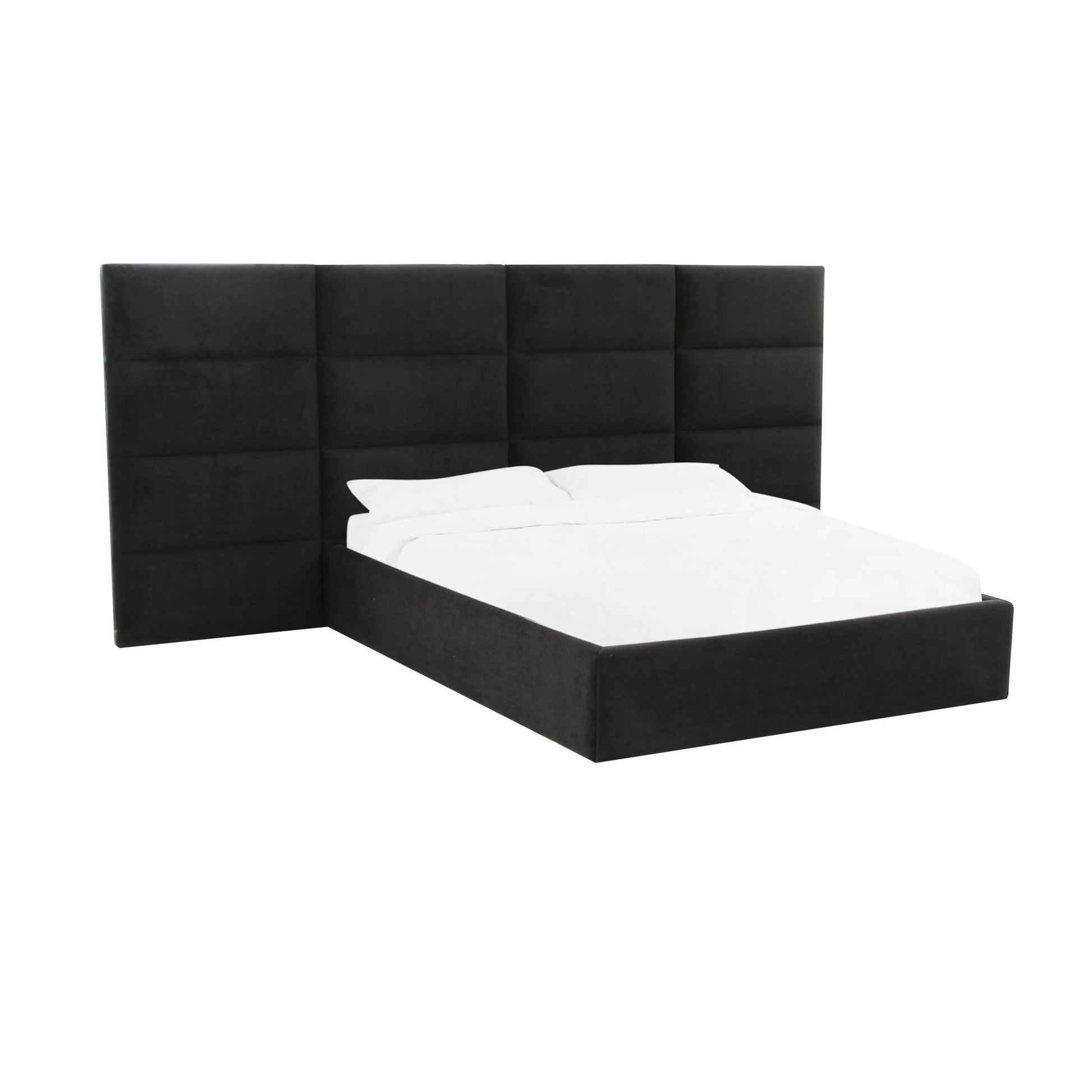 Eliana Black Velvet King Wings (Set of 2) Beds| TOV