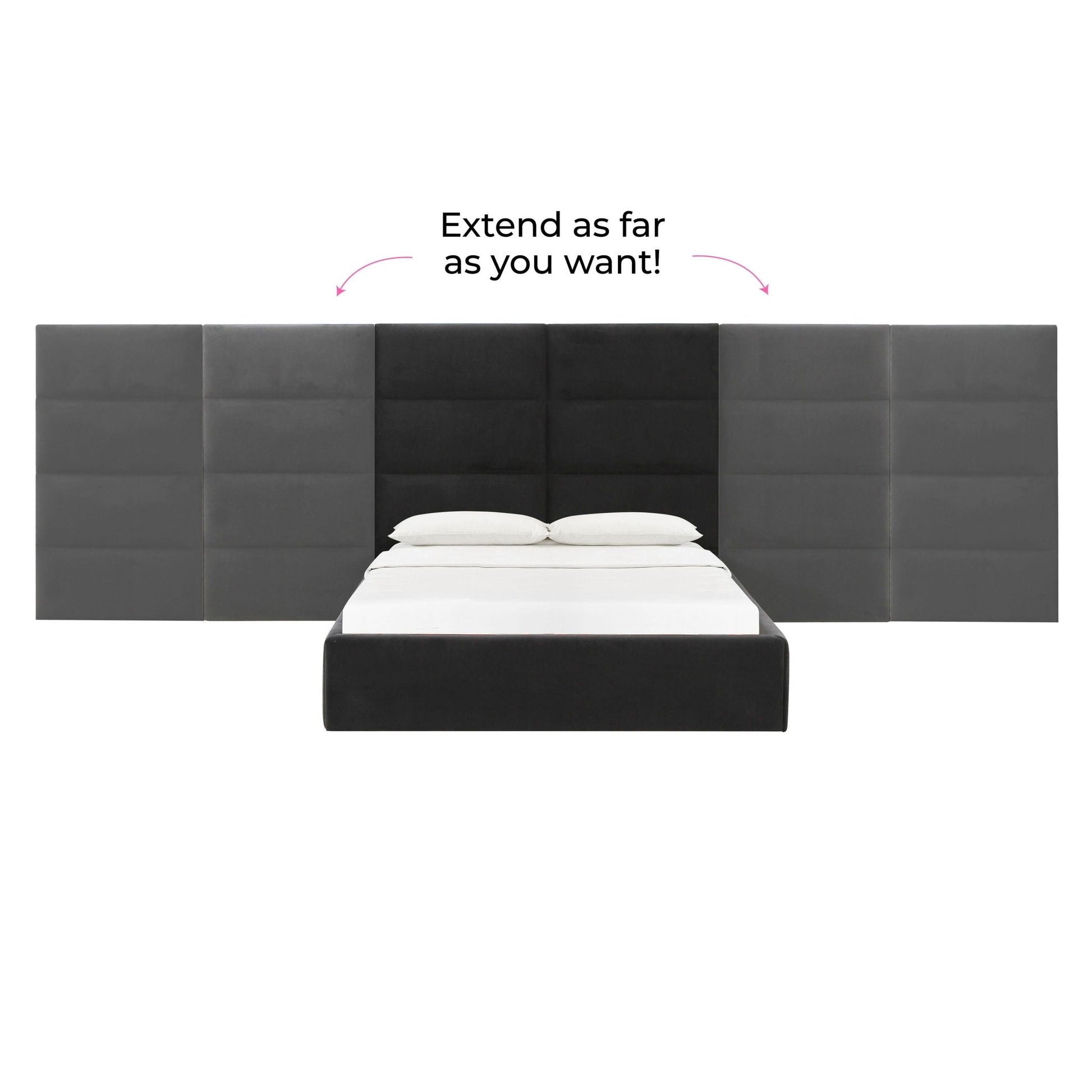 Eliana Black Velvet Queen Wings (Set of 2) Beds| TOV