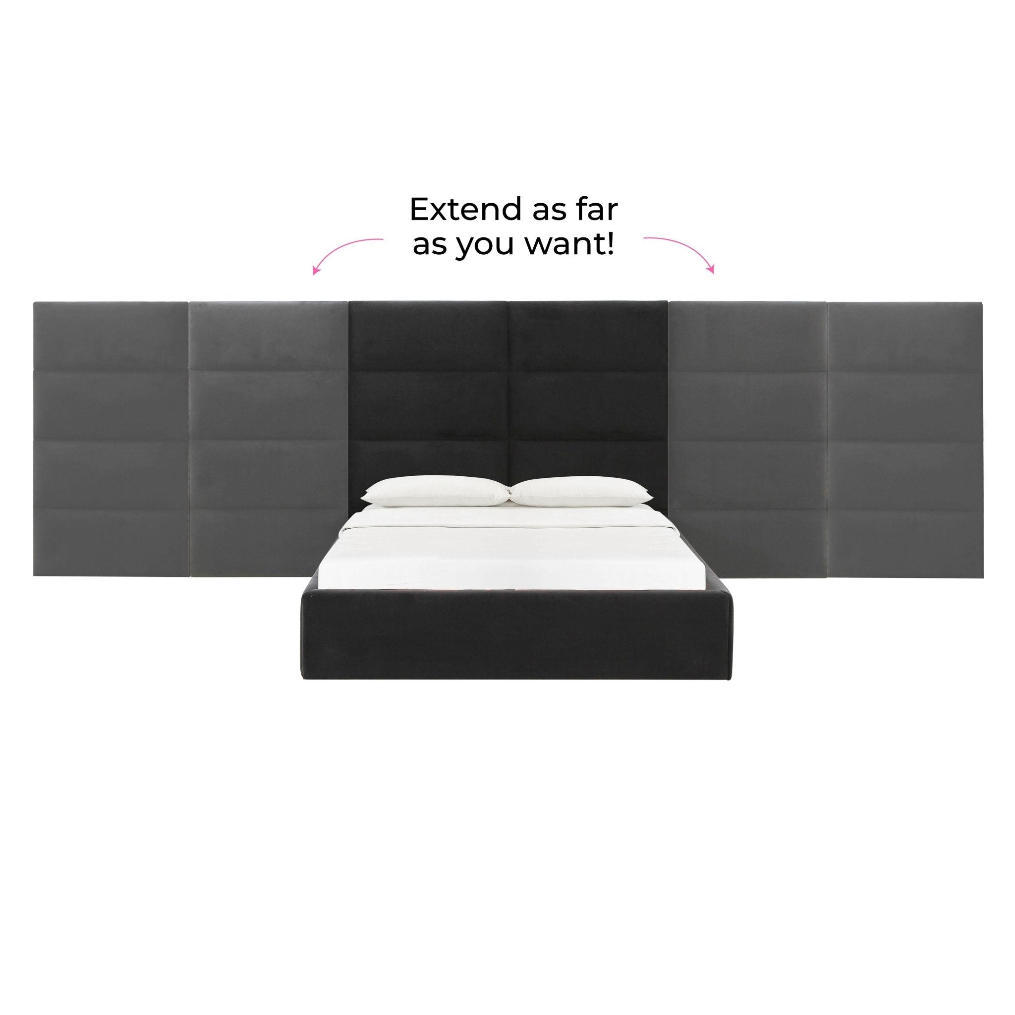 Eliana Black Velvet Queen Wings (Set of 2) Beds| TOV