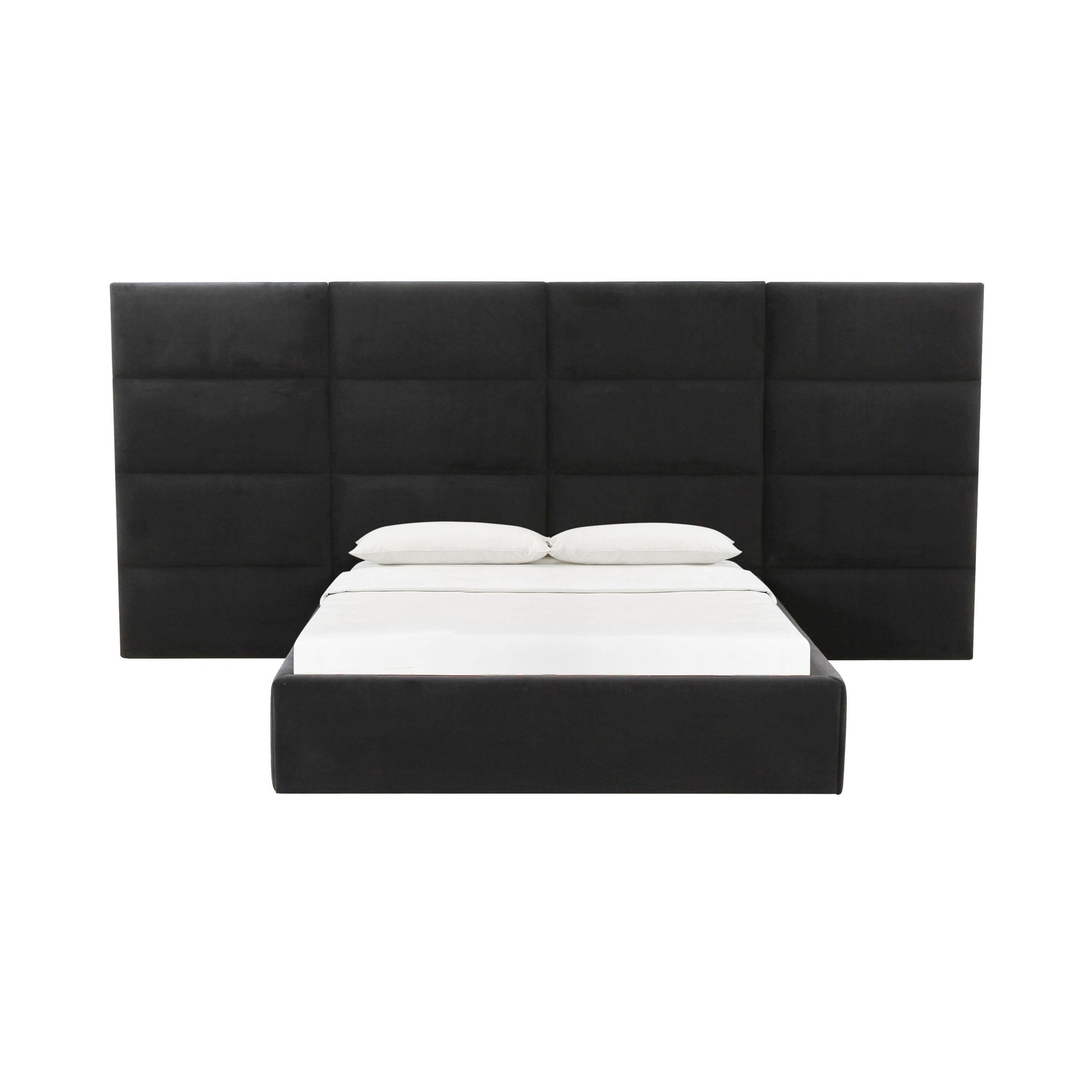 Eliana Black Velvet Queen Wings (Set of 2) Beds| TOV