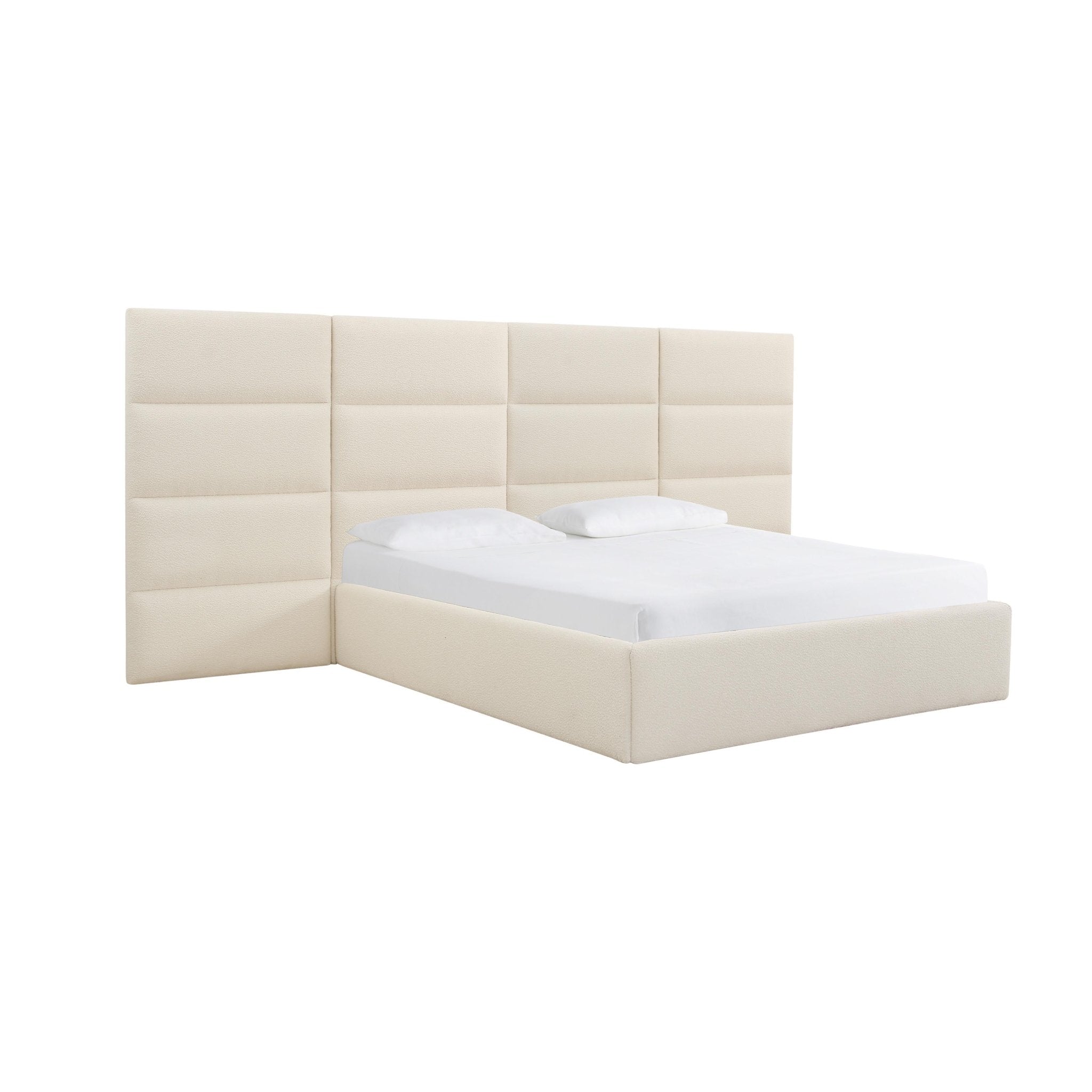 Eliana Cream Boucle Queen Wings (Set of 2) Beds| TOV