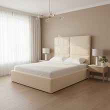 Eliana Cream Velvet Queen Bed