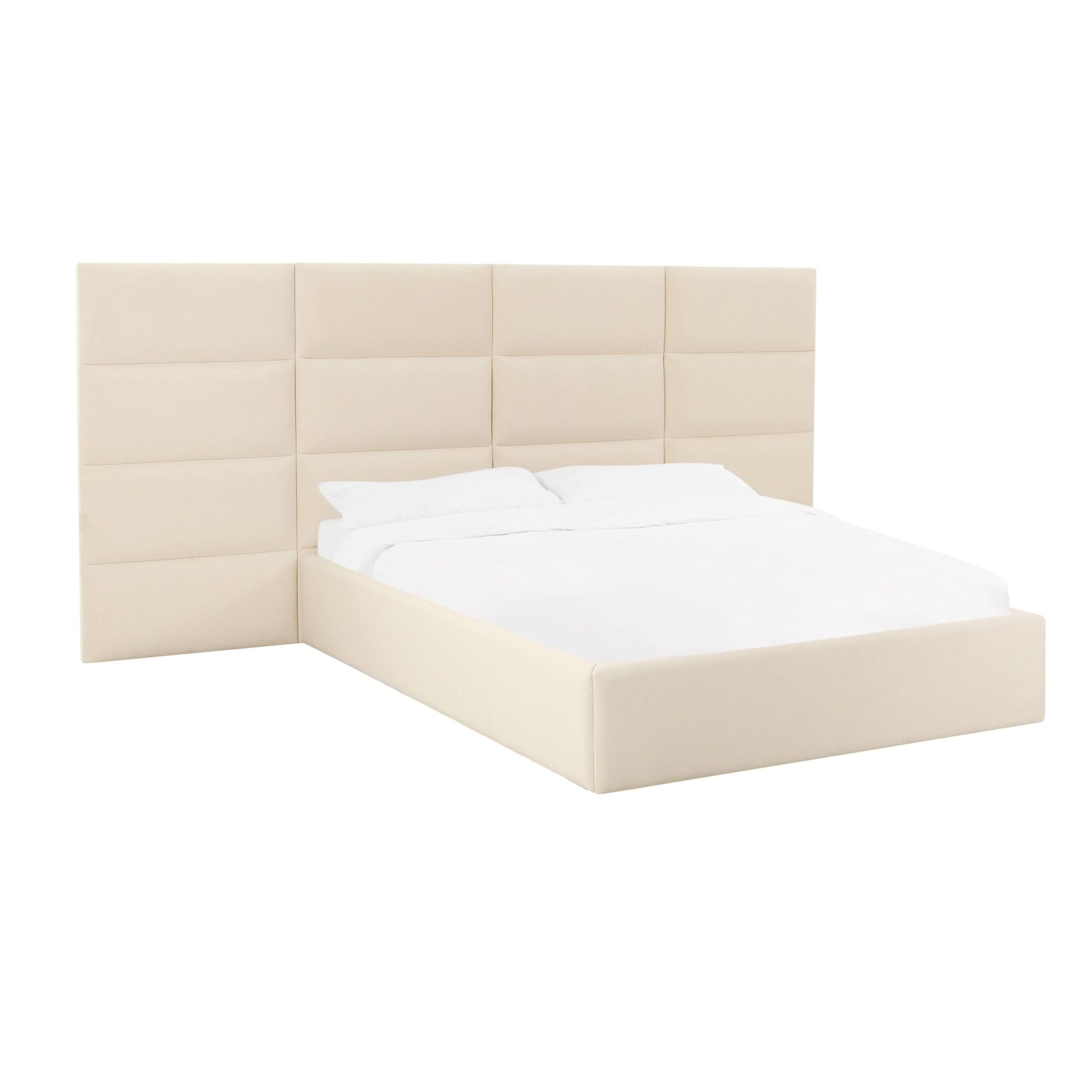 Eliana Cream Velvet Queen Wings (Set of 2) Beds| TOV