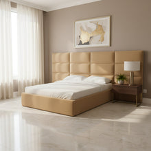Eliana Honey Velvet King Bed with Wings