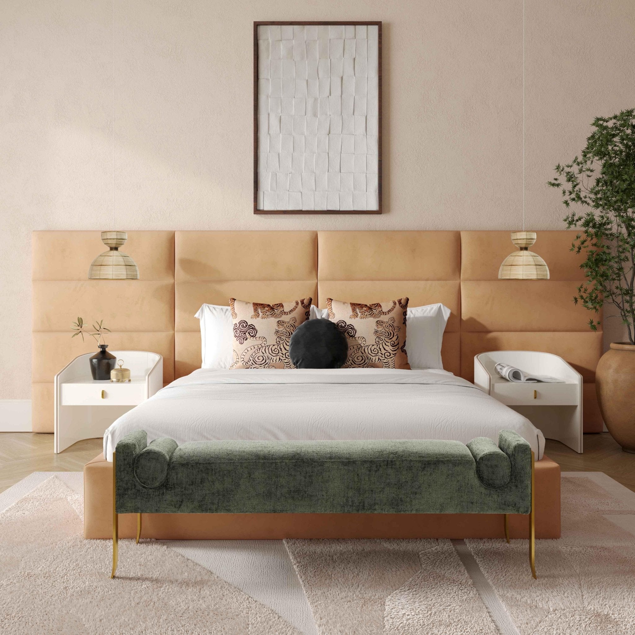 Eliana Honey Velvet King Wings (Set of 2) Beds| TOV