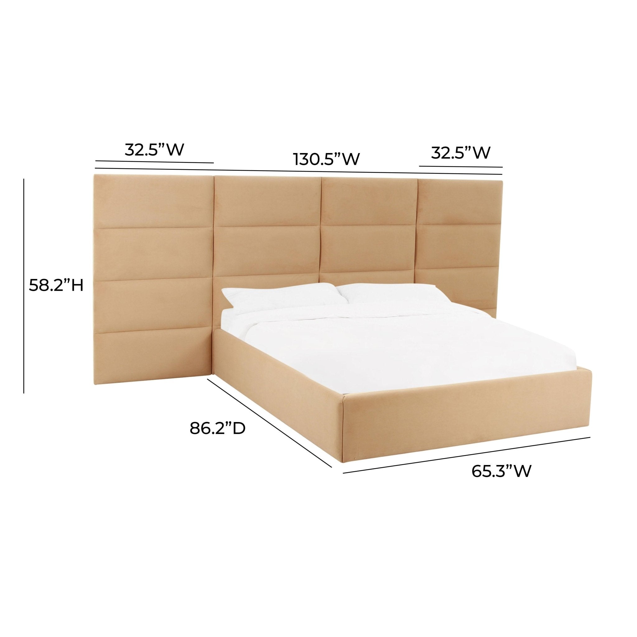 Eliana Honey Velvet Queen Wings (Set of 2) Beds| TOV