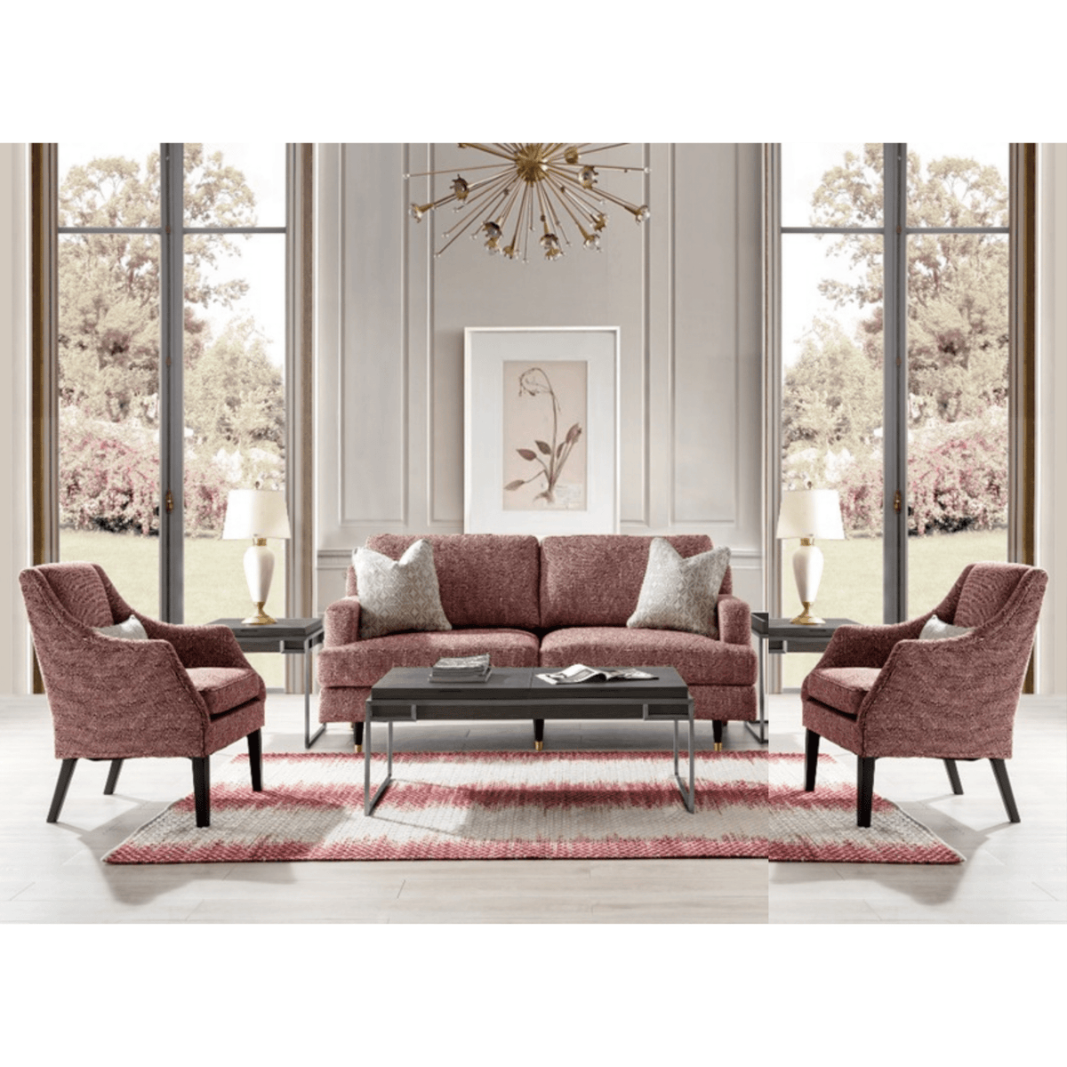 Elif Rosy Living Room Set Living Room Sets| Roots Furniture