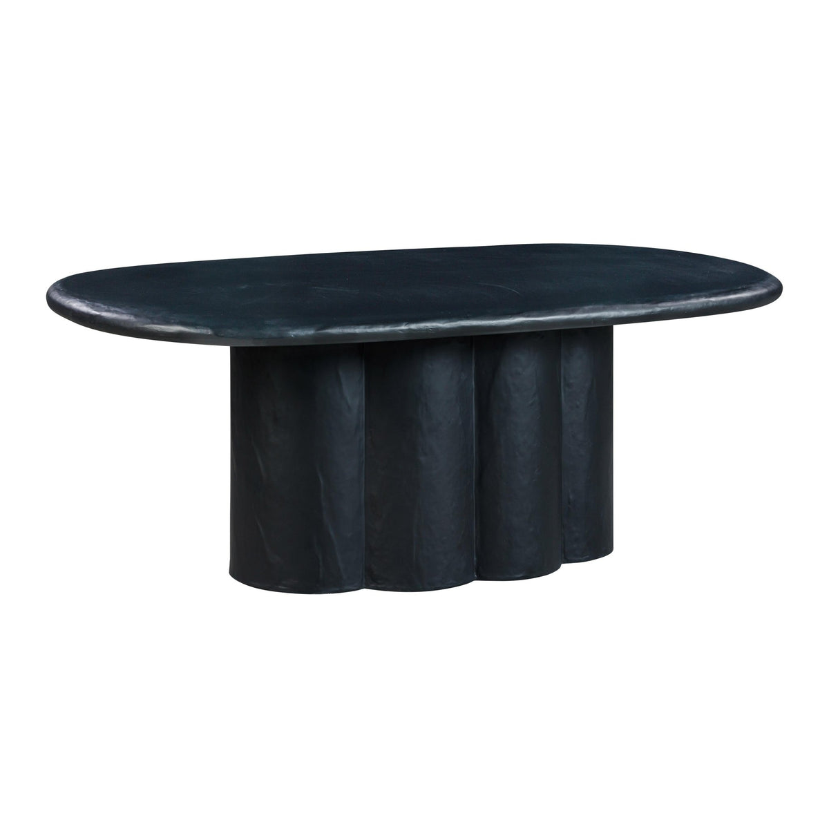 Elika Black Faux Plaster Oval Dining Table Dining Tables| TOV
