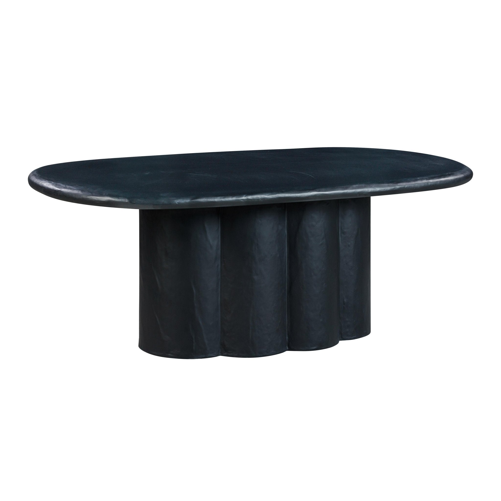 Elika Black Faux Plaster Oval Dining Table Dining Tables| TOV