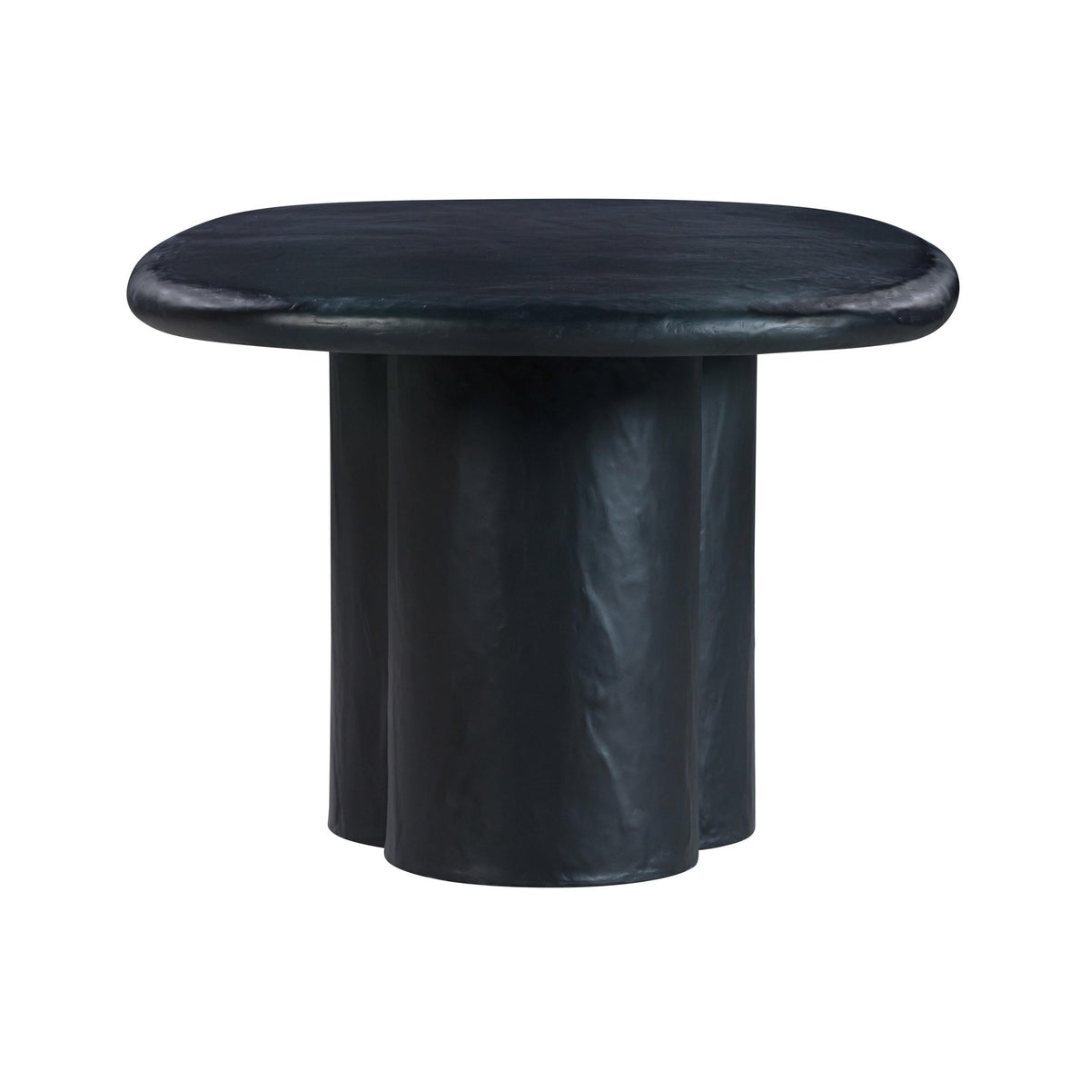 Elika Black Faux Plaster Oval Dining Table Dining Tables| TOV