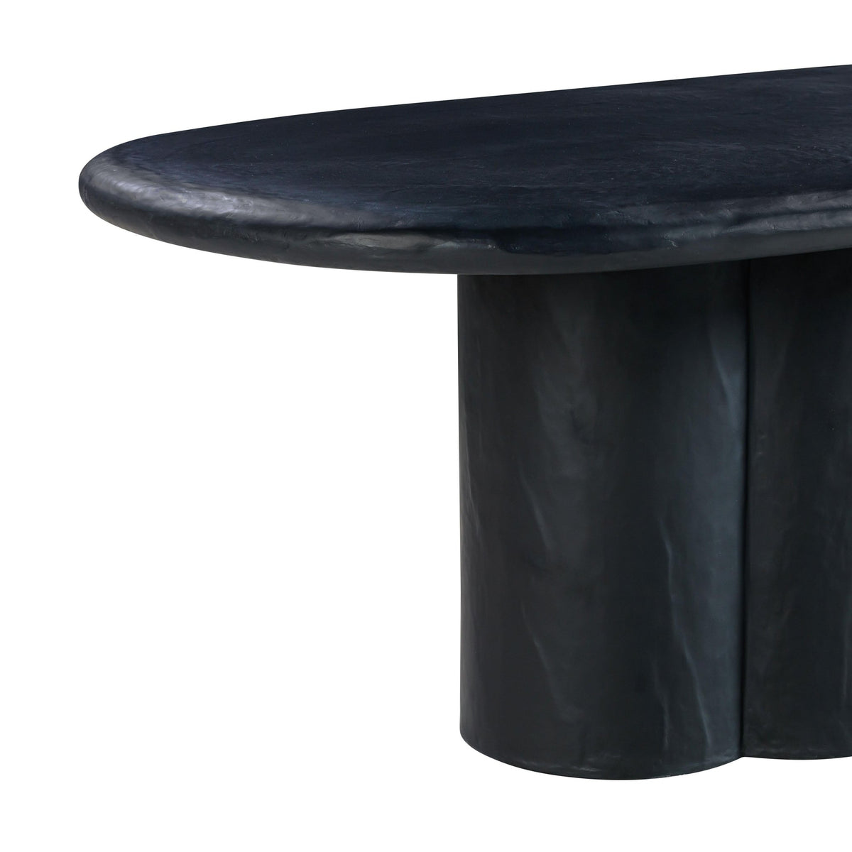 Elika Black Faux Plaster Oval Dining Table Dining Tables| TOV