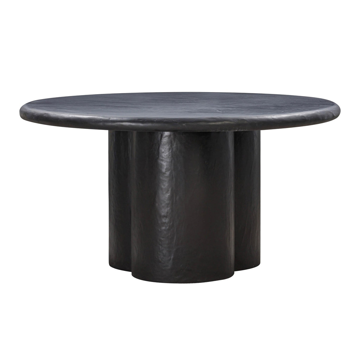 Elika Black Faux Plaster Round Dining Table Dining Tables| TOV