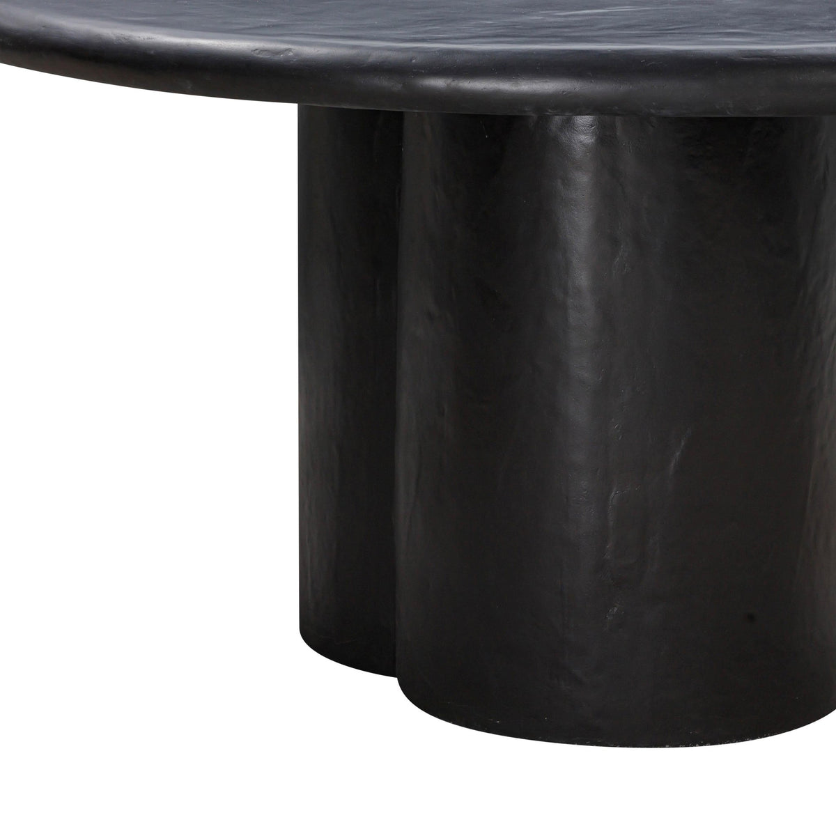 Elika Black Faux Plaster Round Dining Table Dining Tables| TOV