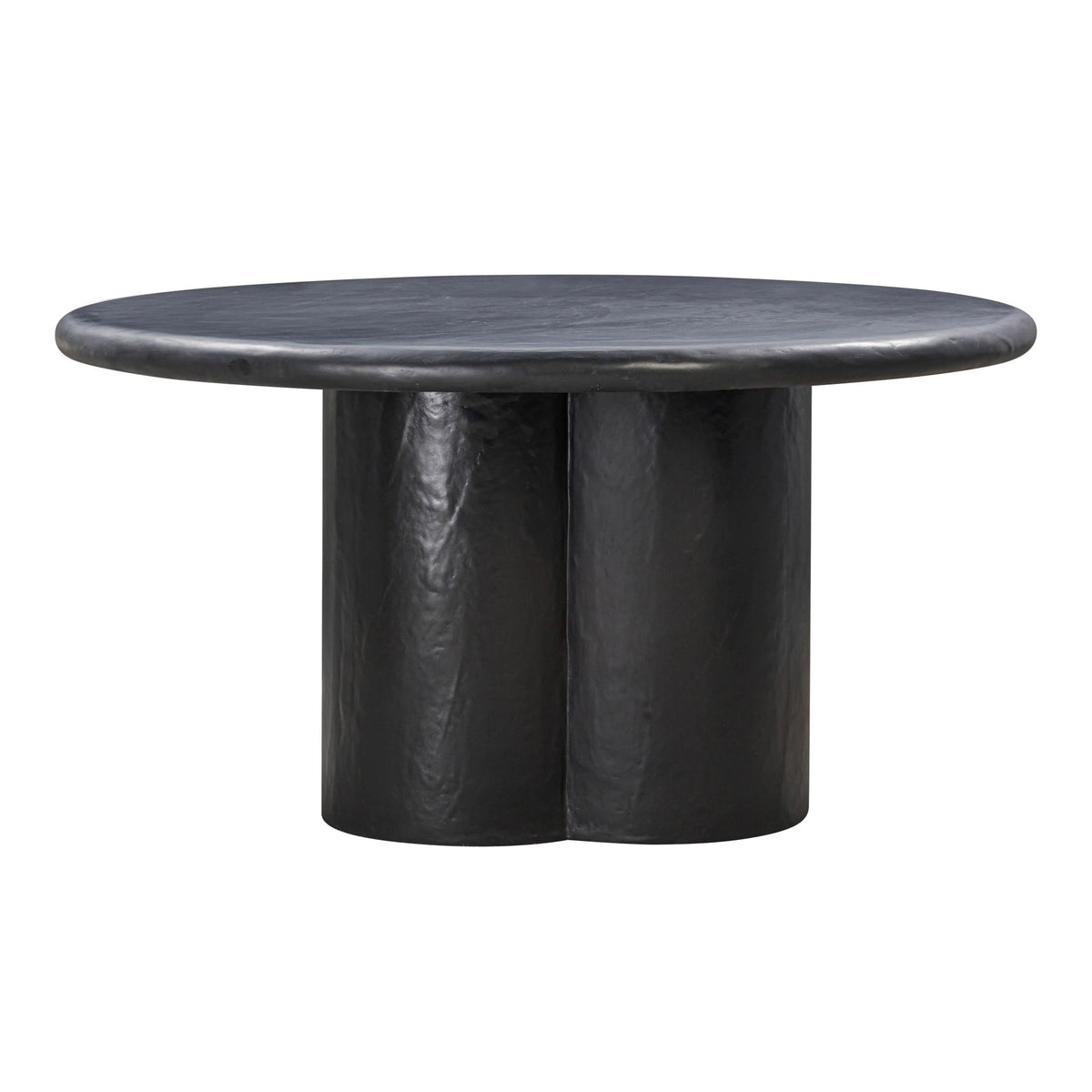 Elika Black Faux Plaster Round Dining Table Dining Tables| TOV