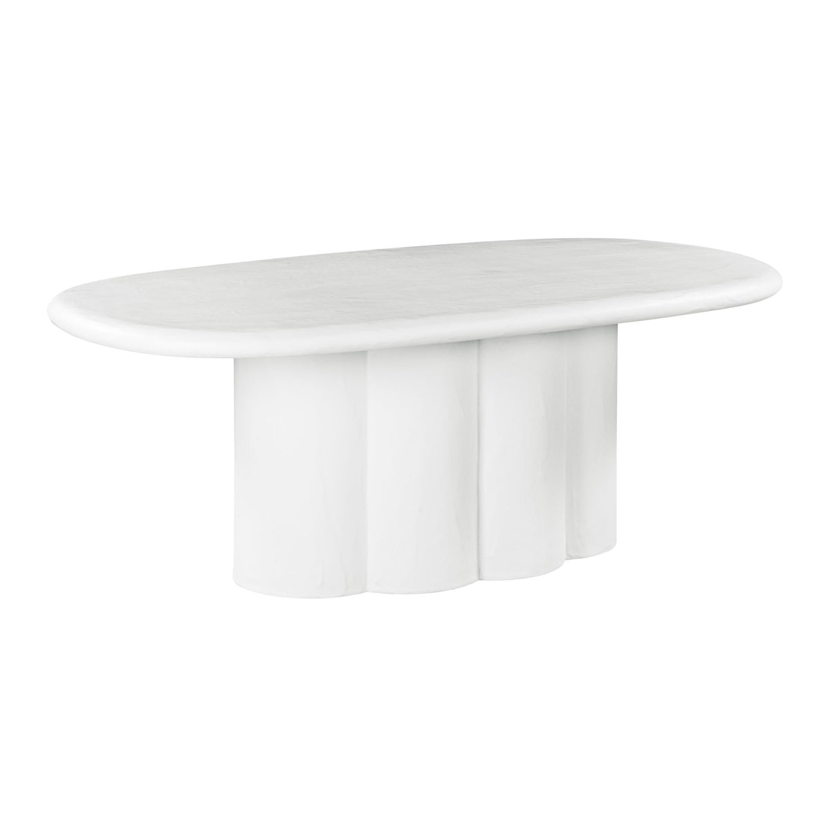 Elika White Faux Plaster Oval Dining Table Dining Tables| TOV