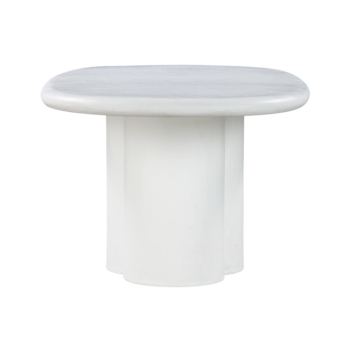 Elika White Faux Plaster Oval Dining Table Dining Tables| TOV